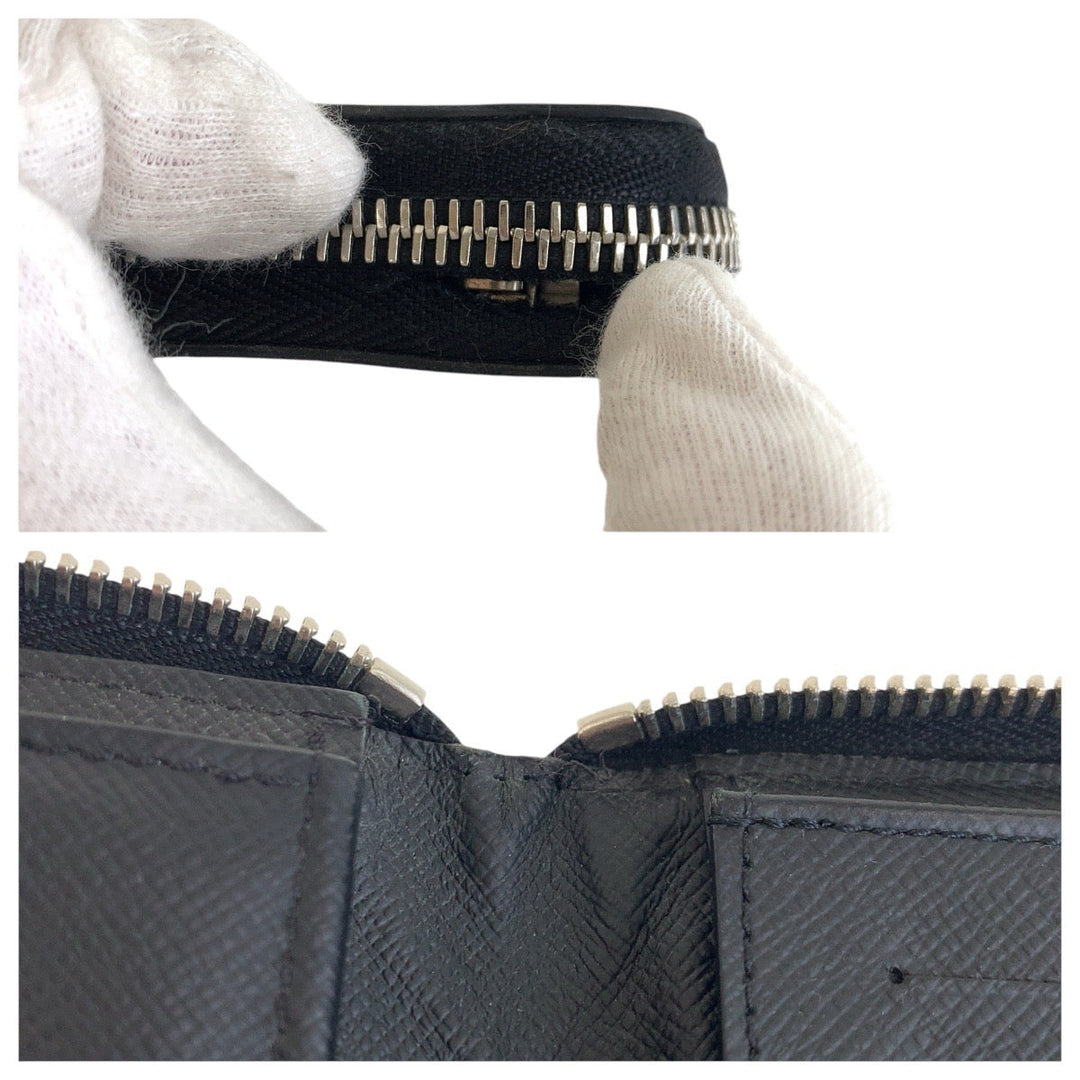 LOUIS VUITTON Long Wallet Purse N63095 PVC black Long Wallet Purse Zip Around Damier Graphite Zippy Wallet Vertical mens Used Authentic