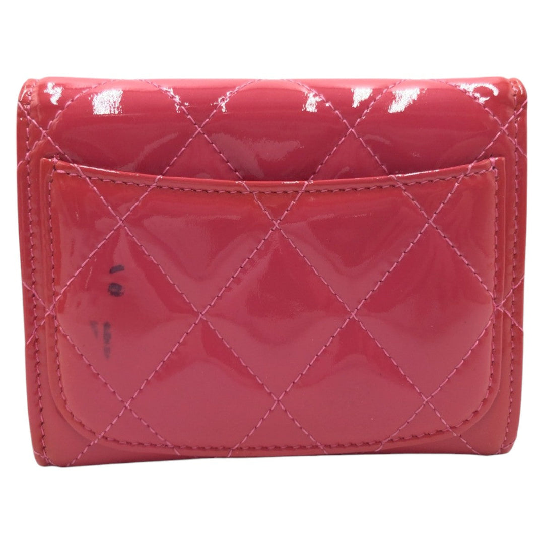 CHANEL Coin case enamel pink Coin case Card Case Coin Pocket Matrasse COCO Mark Women Used Authentic