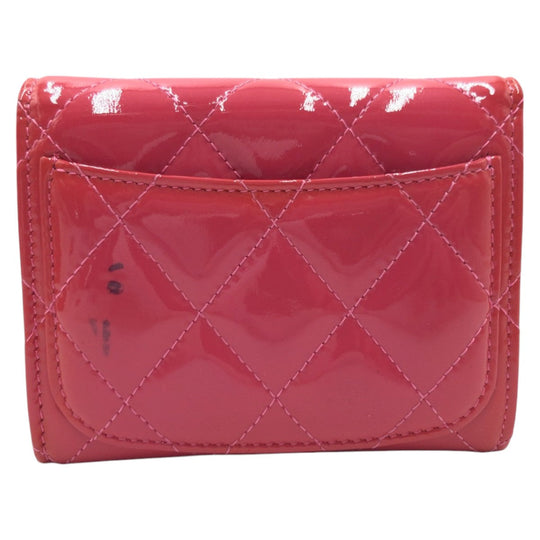 CHANEL Coin case enamel pink Coin case Card Case Coin Pocket Matrasse COCO Mark Women Used Authentic