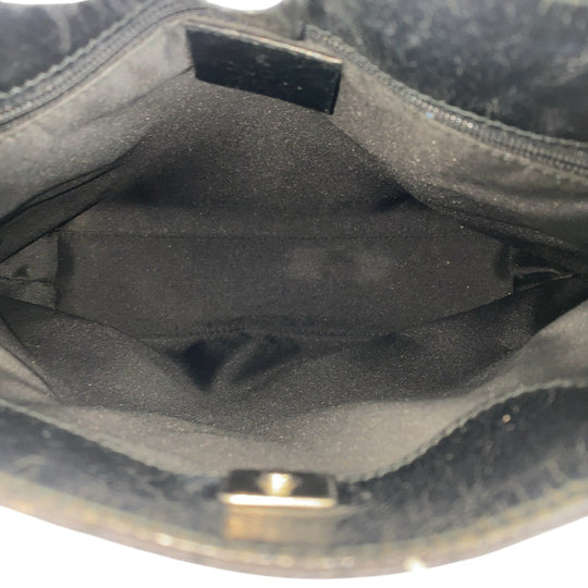 GUCCI Shoulder Bag 002 1075 GG canvas, leather Black SilverMetal Shoulder Bag Women Used Authentic