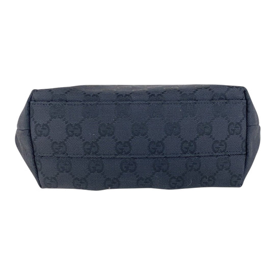 GUCCI Shoulder Bag 002 1075 GG canvas, leather Black SilverMetal Shoulder Bag Women Used Authentic