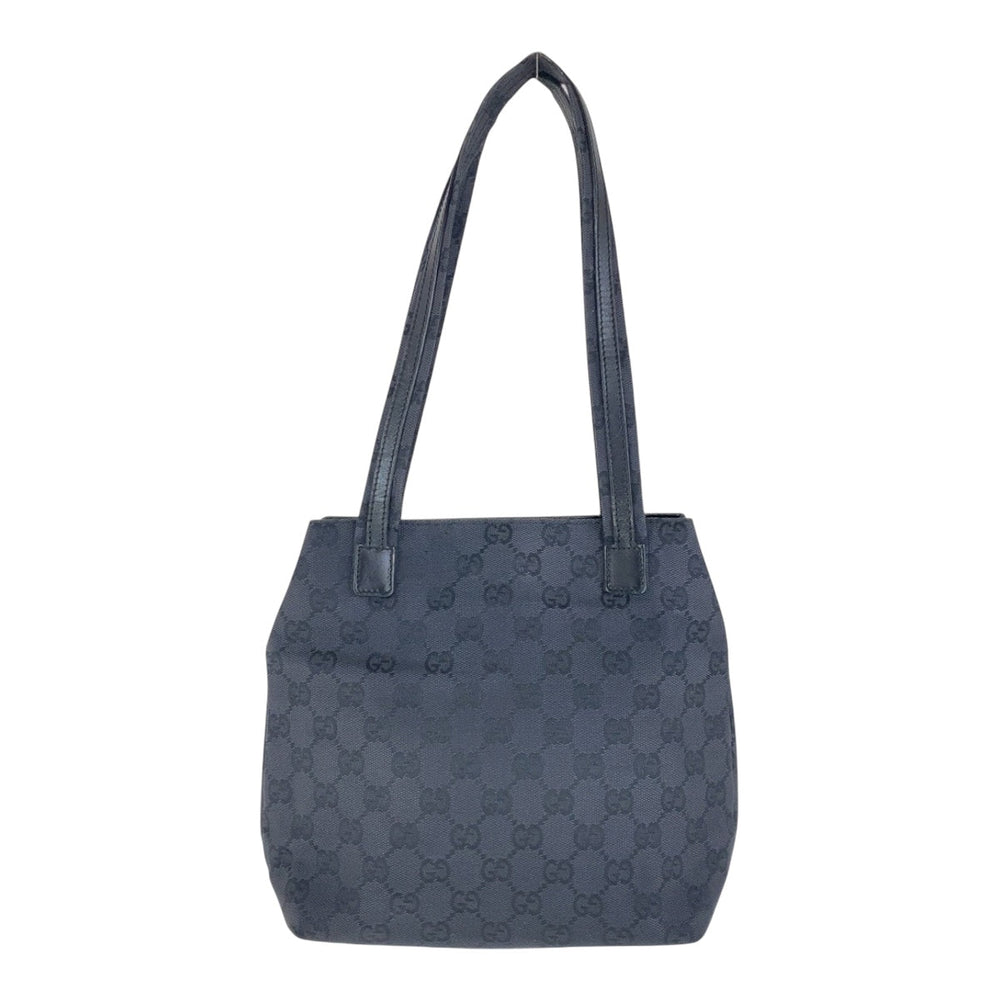 GUCCI Shoulder Bag 002 1075 GG canvas, leather Black SilverMetal Shoulder Bag Women Used Authentic