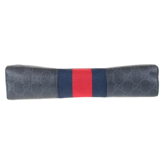GUCCI Clutch bag 475316 GG canvas Black Red SilverMetal Sherry line