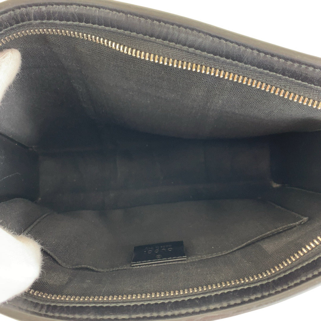 GUCCI Clutch bag 475316 GG canvas Black Red SilverMetal Sherry line