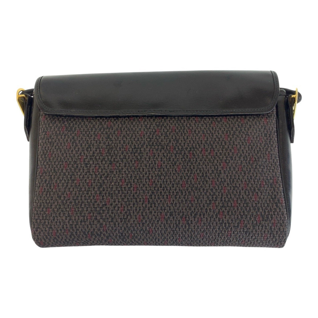 Yves Saint Laurent Shoulder Bag Canvas, Leather Black Grey Shoulder Bag pochette YSL Women Used Authentic
