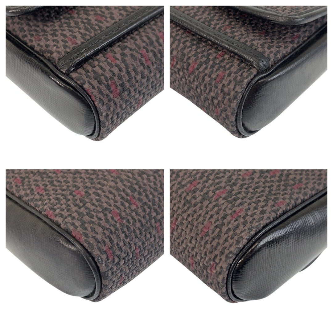 Yves Saint Laurent Shoulder Bag Canvas, Leather Black Grey Shoulder Bag pochette YSL Women Used Authentic