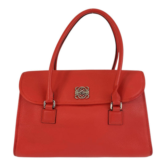 LOEWE Handbag leather Red Handbag Shoulder Bag anagram Alamo Women Used Authentic