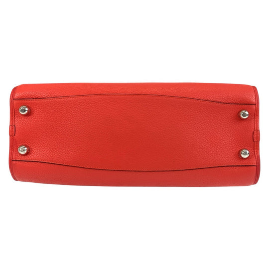 LOEWE Handbag leather Red Handbag Shoulder Bag anagram Alamo Women Used Authentic