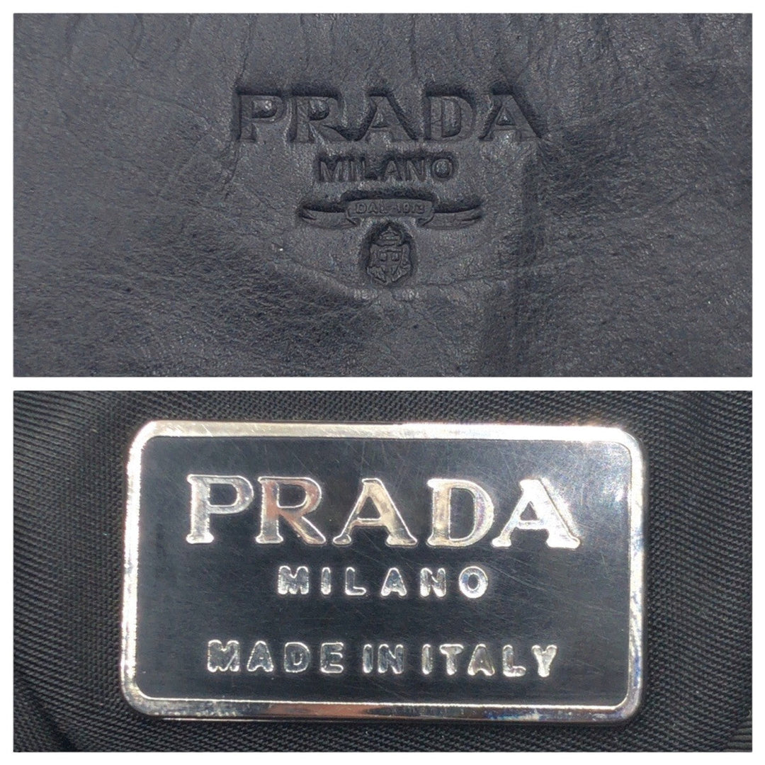 PRADA Handbag leather Black black Handbags, Pochettes, Accessory Pouches Chain pochette Women Used Authentic