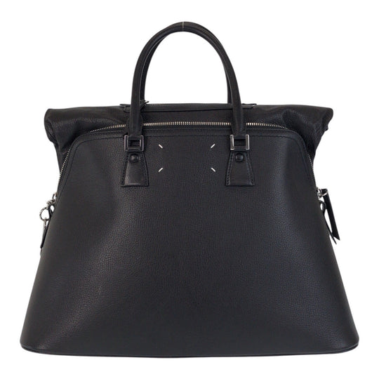 Maison Margiela Handbag leather BlackSilverMetal Handbag Shoulder Bag 2way 5AC mens Used Authentic