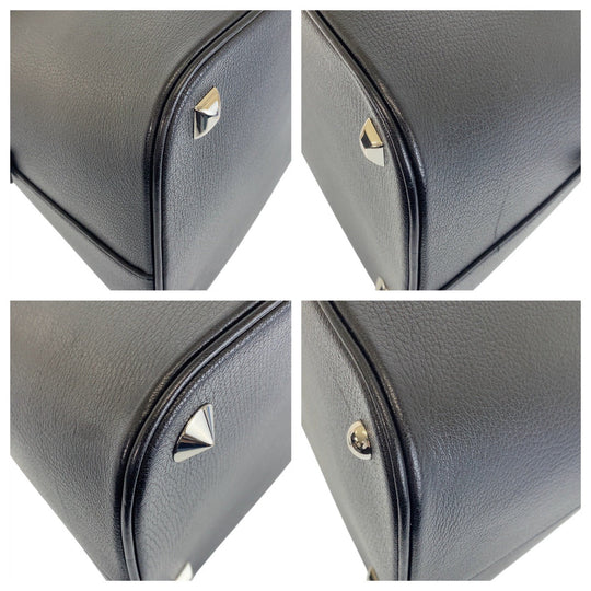 Maison Margiela Handbag leather BlackSilverMetal Handbag Shoulder Bag 2way 5AC mens Used Authentic