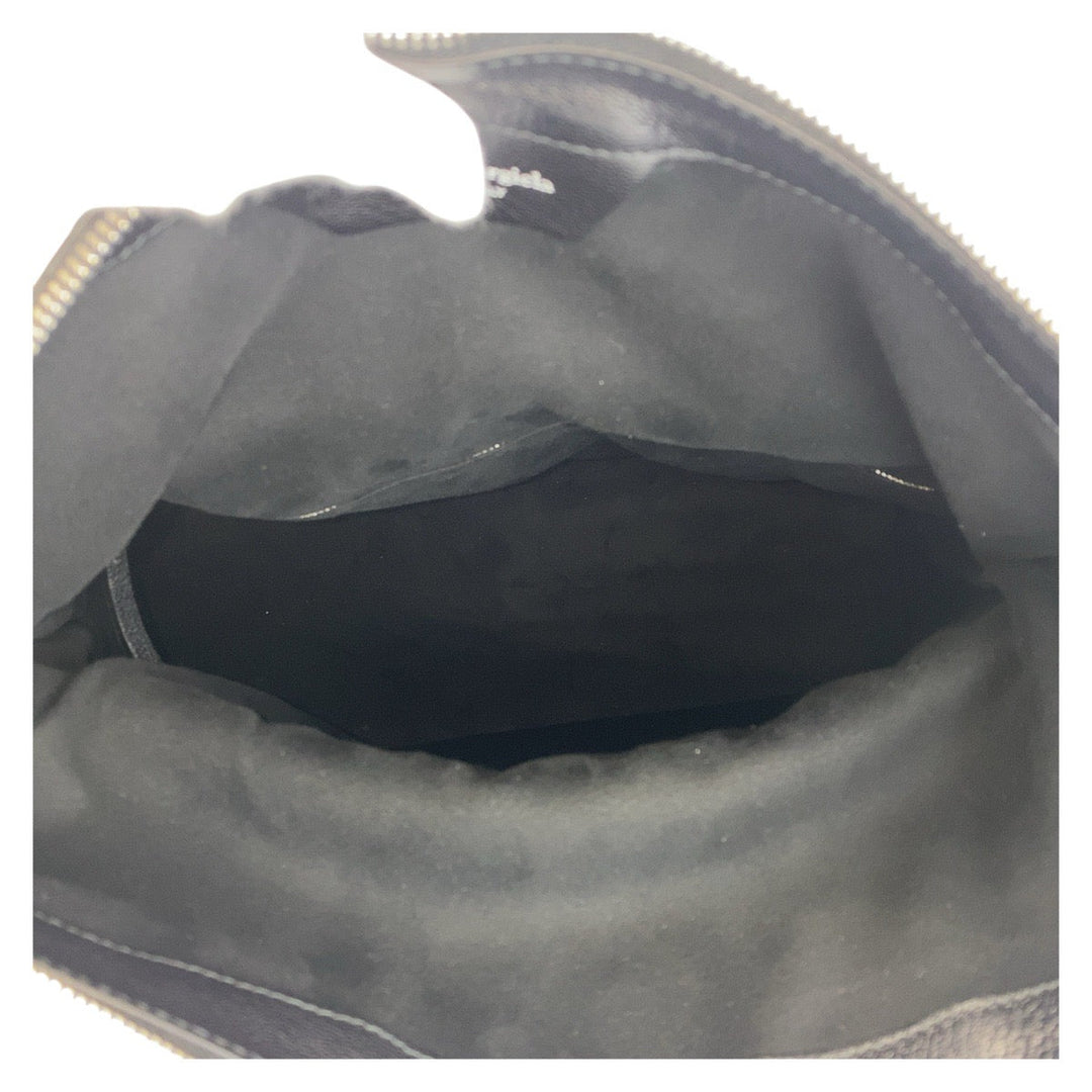 Maison Margiela Handbag leather BlackSilverMetal Handbag Shoulder Bag 2way 5AC mens Used Authentic