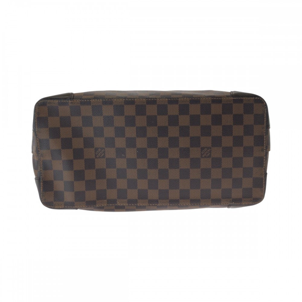 LOUIS VUITTON Tote Bag N51204 PVC Brown Gold Metal Tote Bag Shoulder Bag Damier Ebene HamsteadMM Women Used Authentic