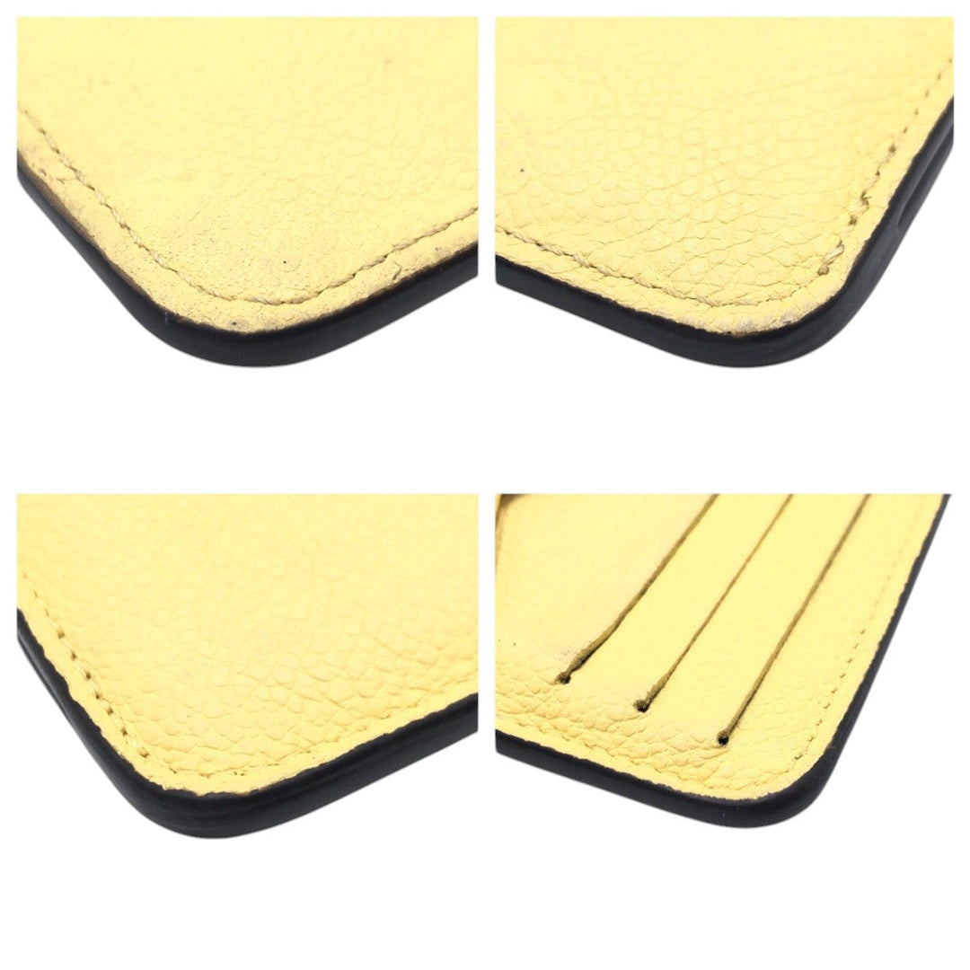 LOUIS VUITTON Coin case M82044 leather yellow Coin case Coin Pocket Monogram Porte Carte Romy Jaune Women Used Authentic