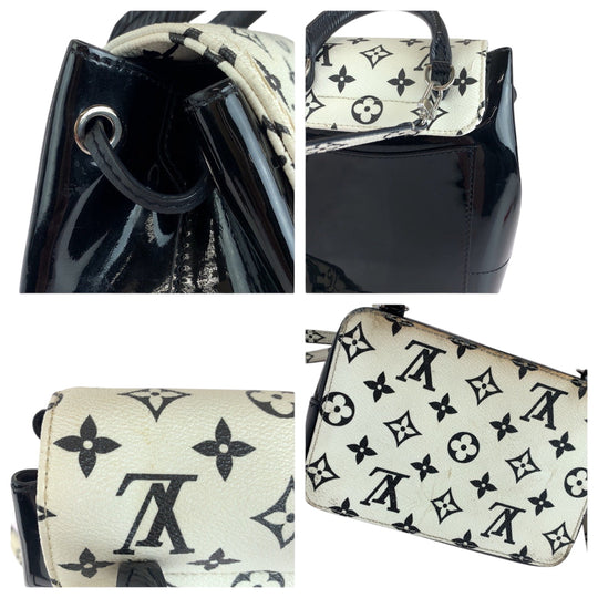 LOUIS VUITTON Backpack M53637 Vernis Black White Backpack Backpack Vernis Monogram Hot Springs Women Used Authentic