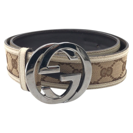 GUCCI belt 114876 493949 80 32 GG canvas Brown GG pattern