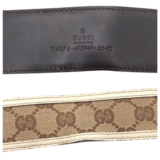 GUCCI belt 114876 493949 80 32 GG canvas Brown GG pattern