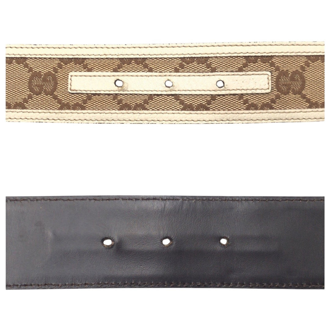 GUCCI belt 114876 493949 80 32 GG canvas Brown GG pattern
