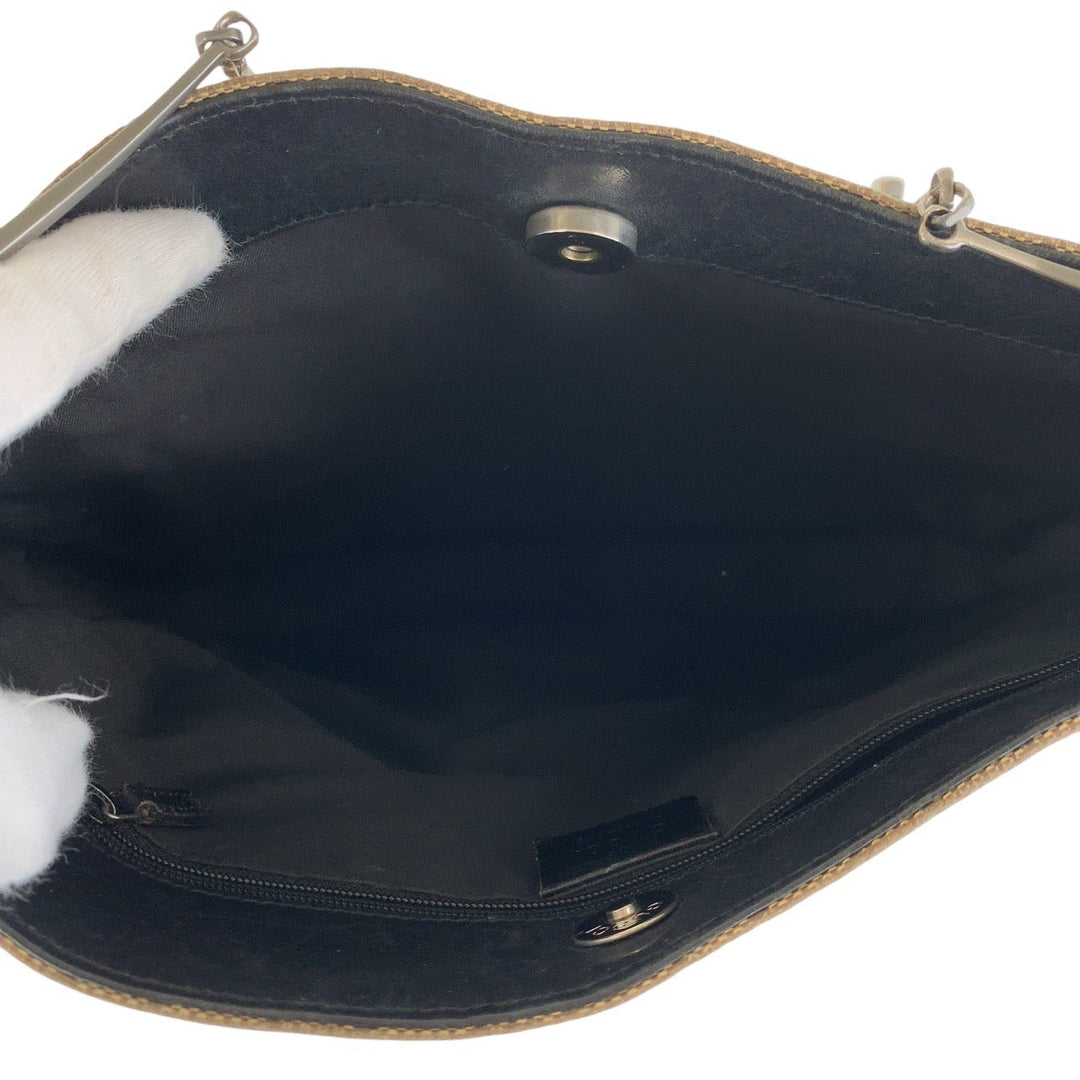 GUCCI Shoulder Bag 001 3181 GG canvas, leather Brown Silver Metal Women Used Authentic