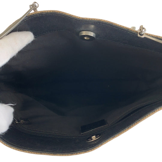 GUCCI Shoulder Bag 001 3181 GG canvas, leather Brown Silver Metal Women Used Authentic