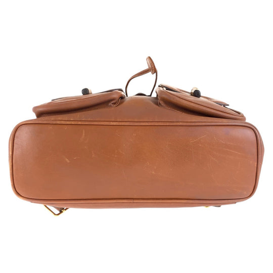 GUCCI Backpack 003 2058 0016 leather Brown Gold Metal Backpacks & Daypacks Backpacks Bamboo Women Used Authentic