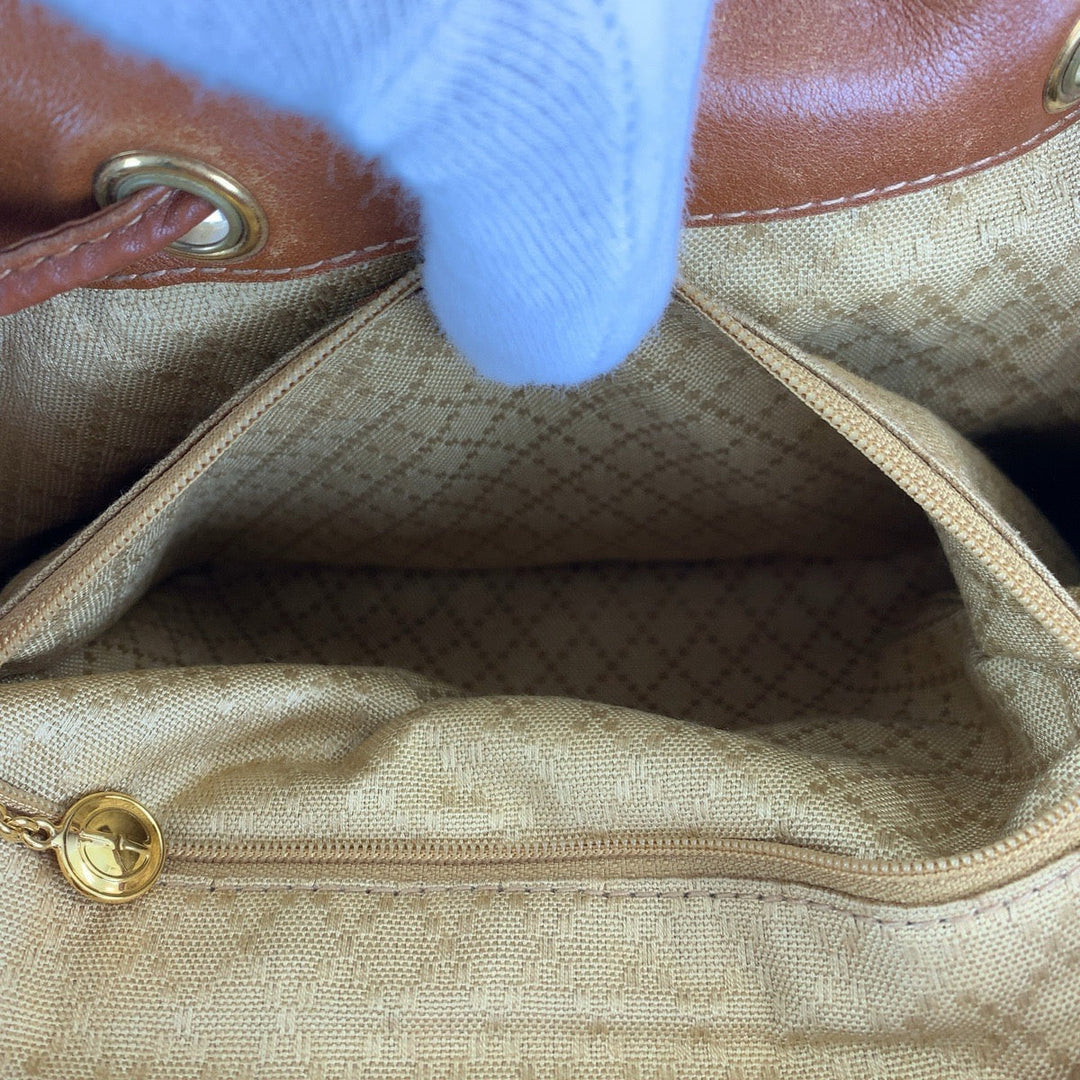 GUCCI Backpack 003 2058 0016 leather Brown Gold Metal Backpacks & Daypacks Backpacks Bamboo Women Used Authentic