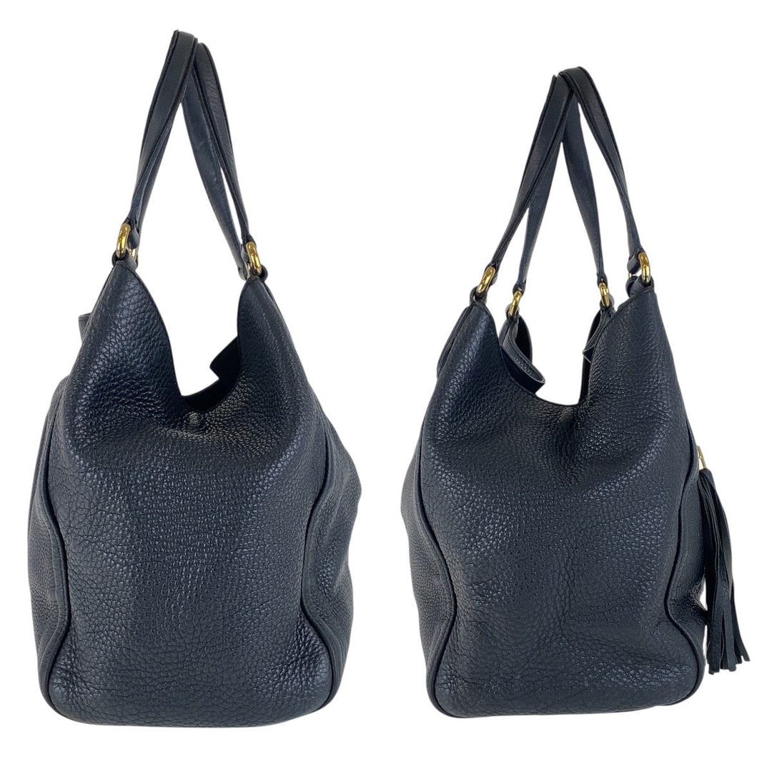 GUCCI Shoulder Bag 282309 leather Black SilverMetal Shoulder Bag Soho Women Used Authentic