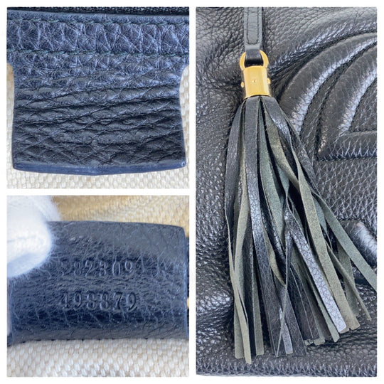 GUCCI Shoulder Bag 282309 leather Black SilverMetal Shoulder Bag Soho Women Used Authentic