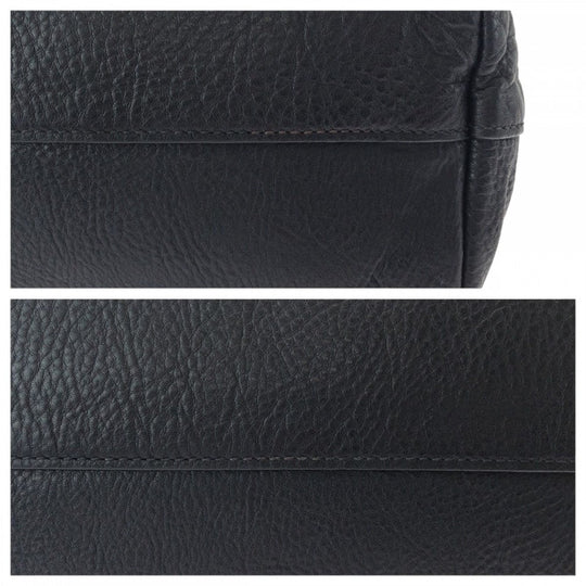 PRADA Shoulder Bag BN1713 leather Black Gold Metal Shoulder Bag Tote Bag 2way Vitterodino logo Women Used Authentic