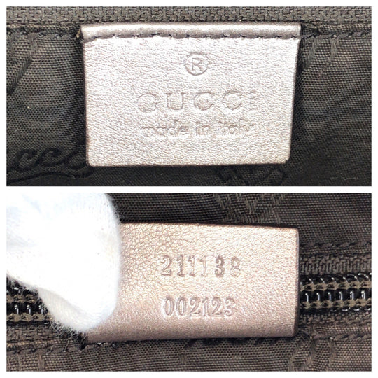 GUCCI Tote Bag 211138 PVC, Leather gray Tote Bag Shoulder Bag GG implementation Women Used Authentic