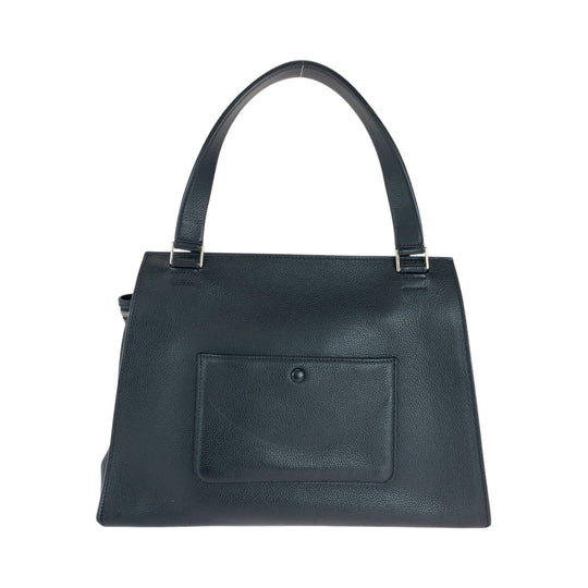 CELINE Tote Bag leather Black Gold Metal Tote Bag handbag Edge Women Used Authentic