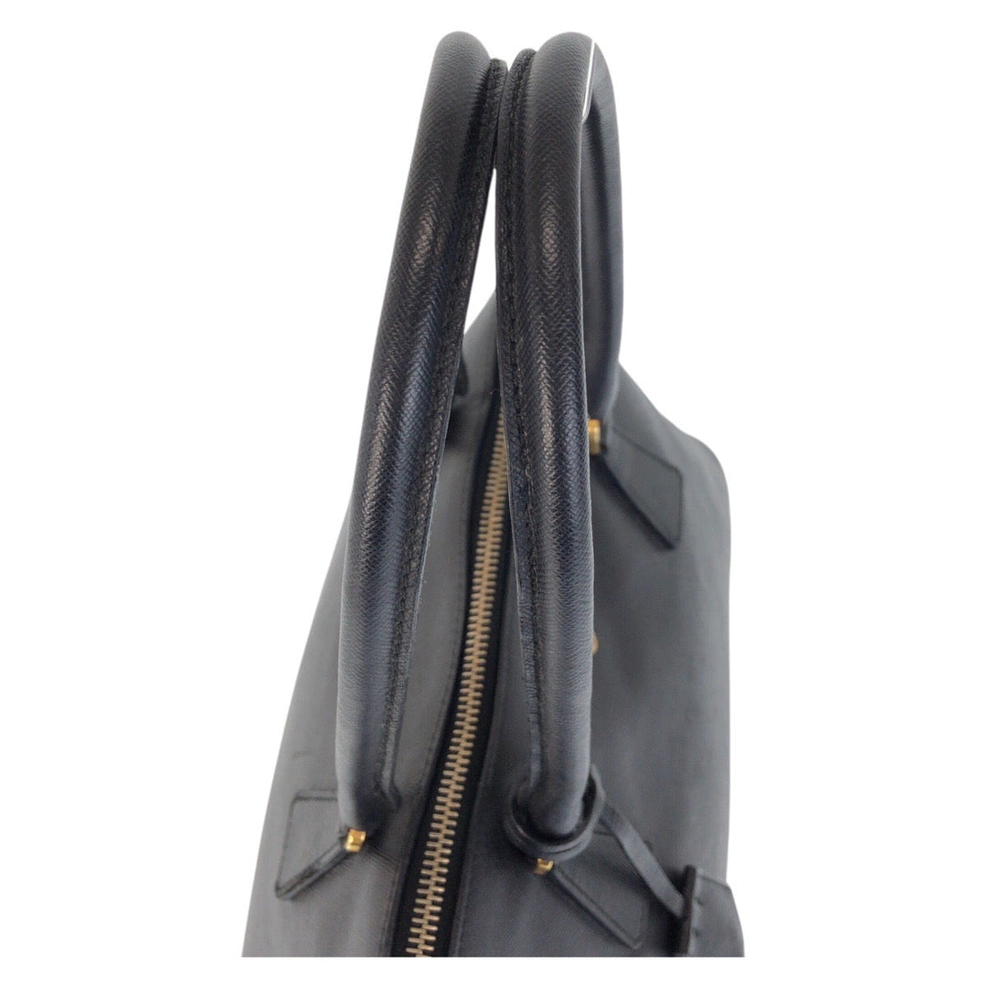 PRADA Handbag leather black Handbag Shoulder Bag Safiano Women Used Authentic