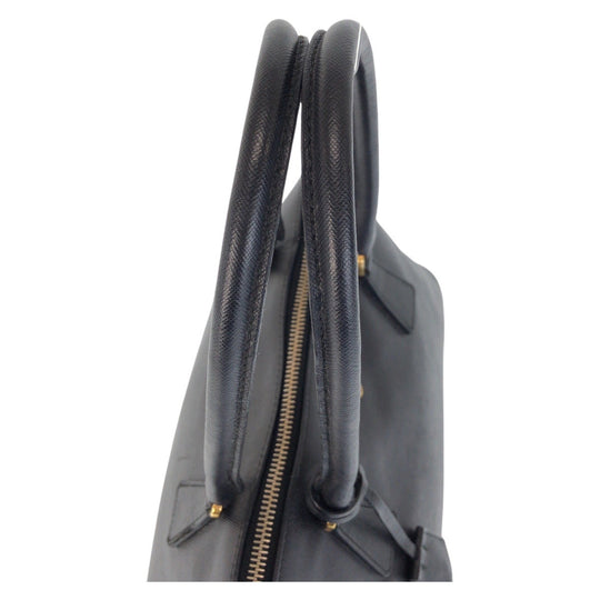 PRADA Handbag leather black Handbag Shoulder Bag Safiano Women Used Authentic