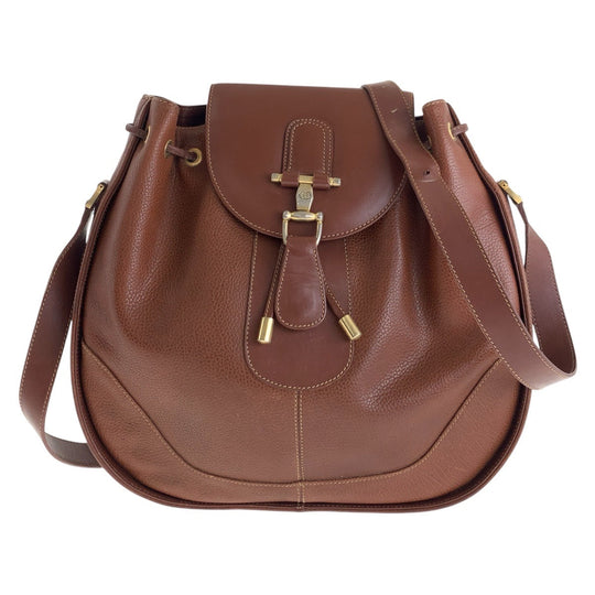 GUCCI Shoulder Bag leather Brown Old Gucci Horsebit Women Used Authentic