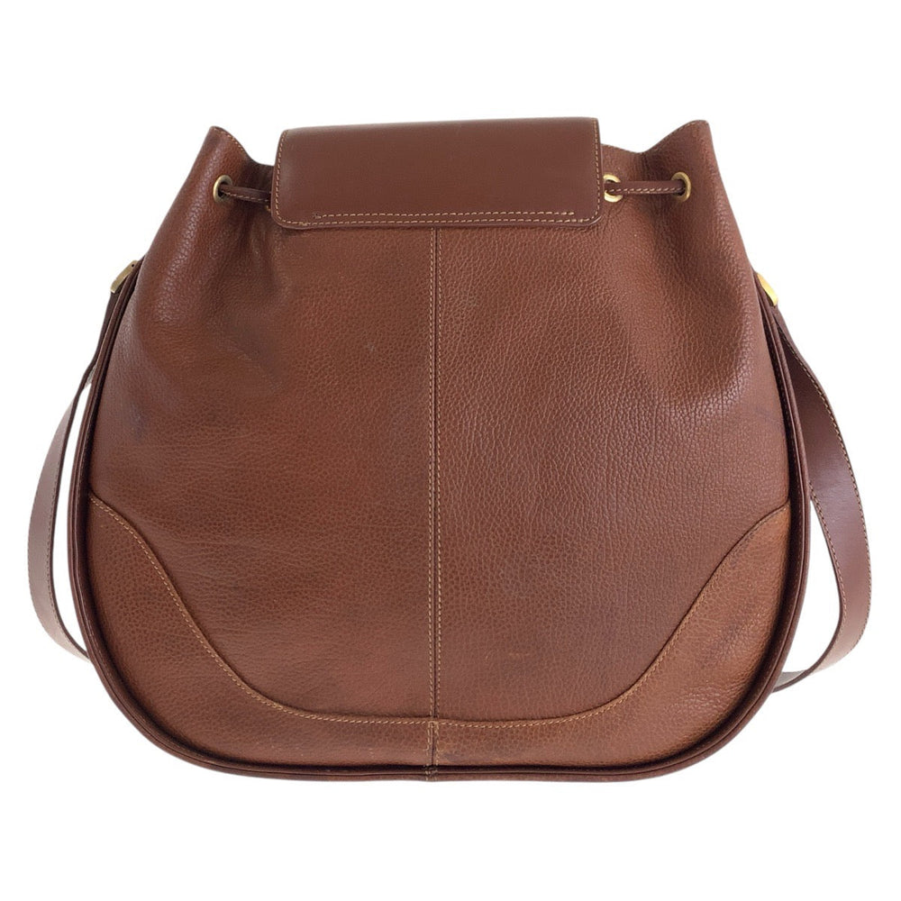 GUCCI Shoulder Bag leather Brown Old Gucci Horsebit Women Used Authentic