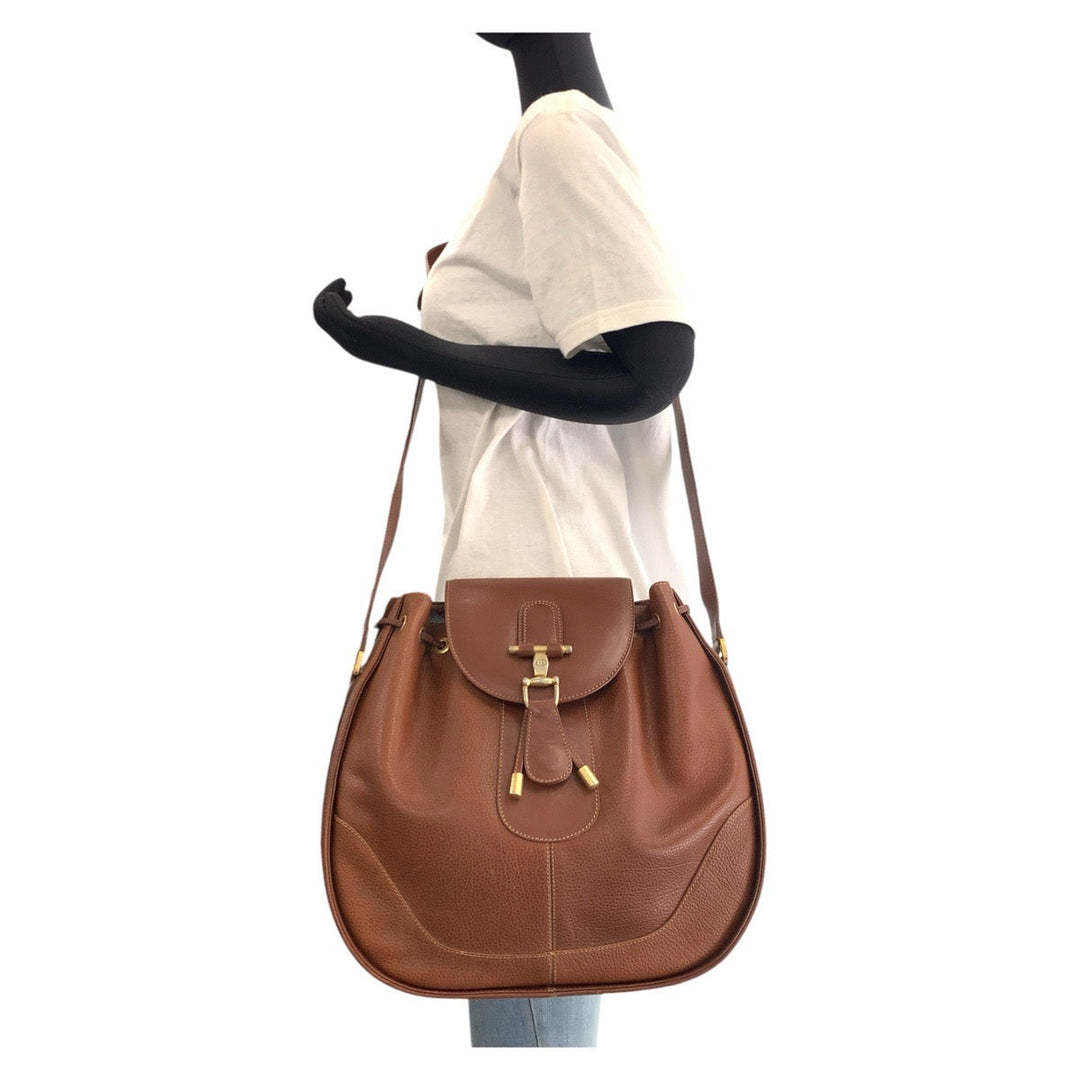 GUCCI Shoulder Bag leather Brown Old Gucci Horsebit Women Used Authentic
