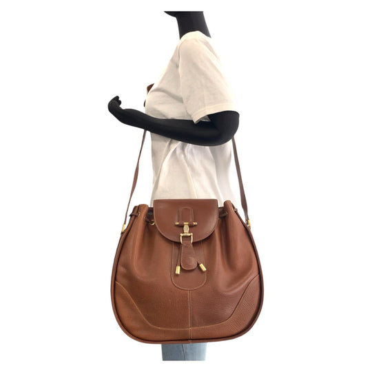 GUCCI Shoulder Bag leather Brown Old Gucci Horsebit Women Used Authentic