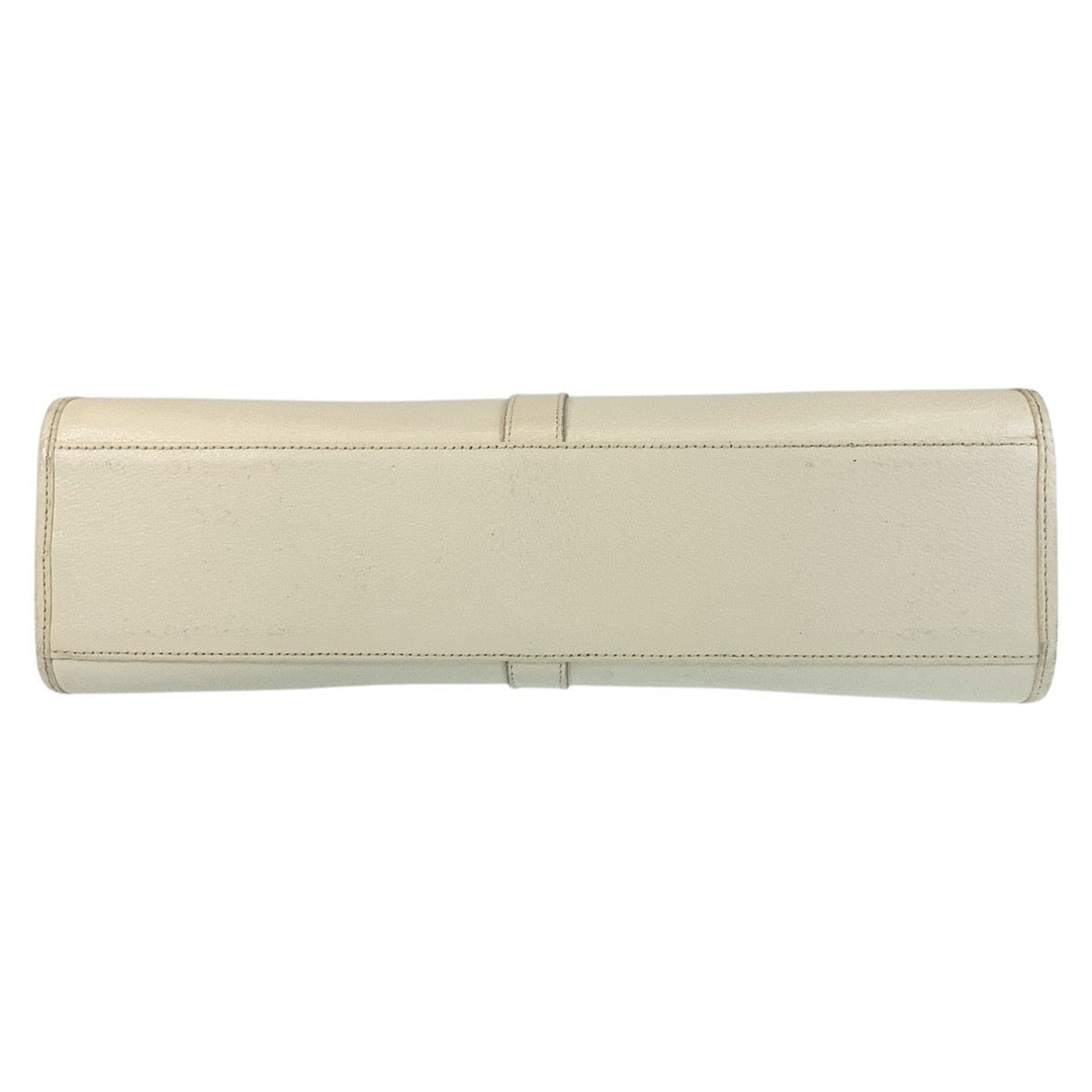 GUCCI Tote Bag 002 1064 leather White Ivory SilverMetal Tote Bag Shoulder Bag Jackie Women Used Authentic