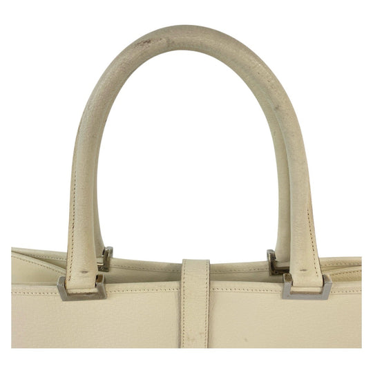 GUCCI Tote Bag 002 1064 leather White Ivory SilverMetal Tote Bag Shoulder Bag Jackie Women Used Authentic