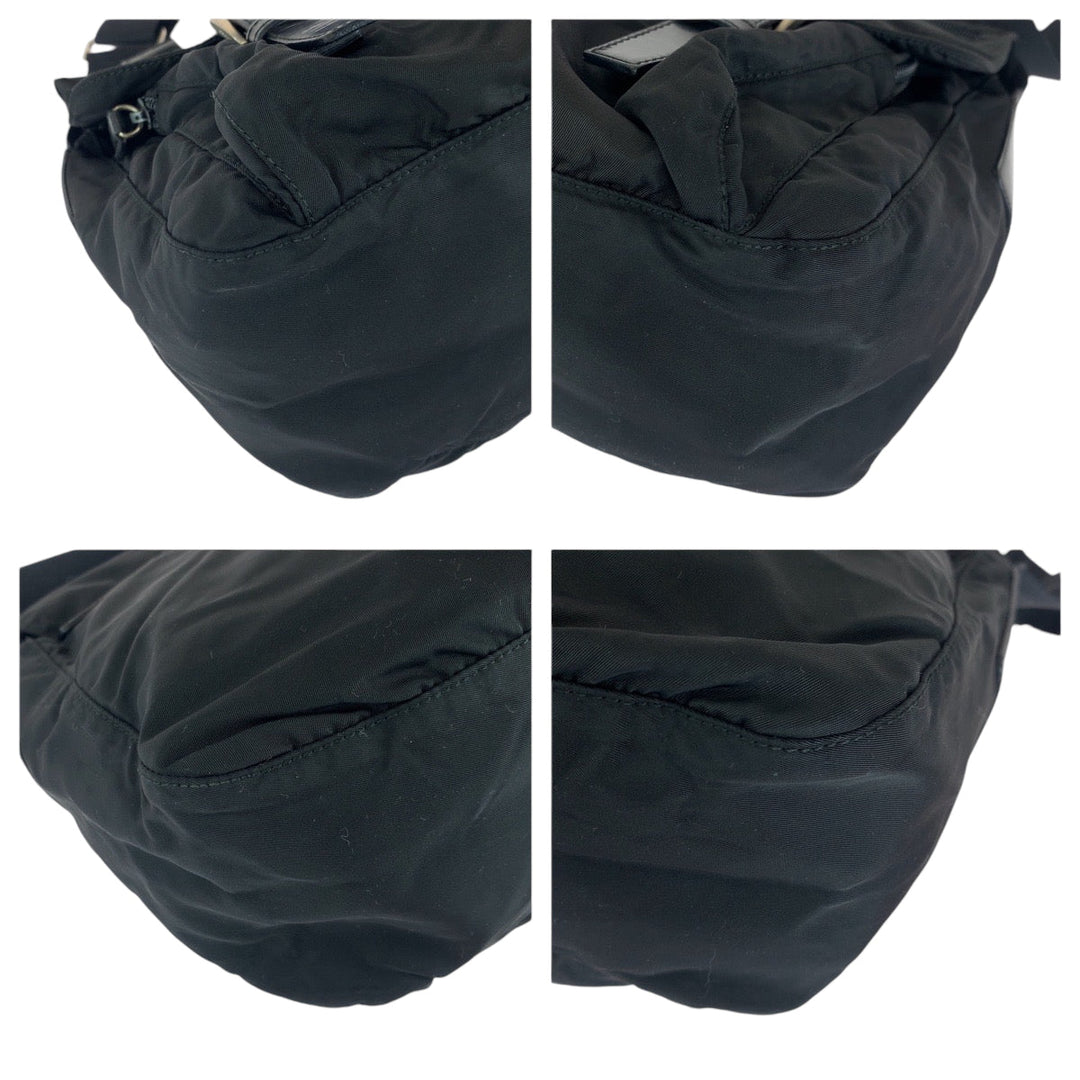 PRADA Shoulder Bag Nylon black Shoulder Bag Messenger Bag Unisex Test Triangle With logo mens Used Authentic