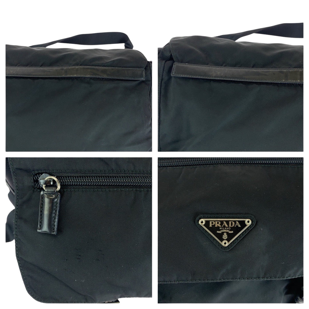 PRADA Shoulder Bag Nylon black Shoulder Bag Messenger Bag Unisex Test Triangle With logo mens Used Authentic