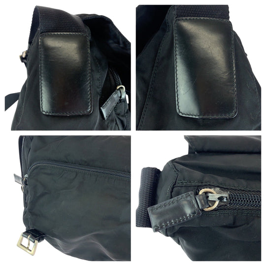 PRADA Shoulder Bag Nylon black Shoulder Bag Messenger Bag Unisex Test Triangle With logo mens Used Authentic