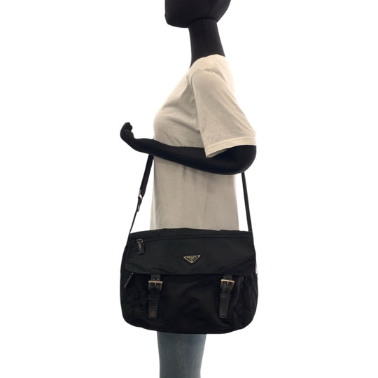 PRADA Shoulder Bag Nylon black Shoulder Bag Messenger Bag Unisex Test Triangle With logo mens Used Authentic