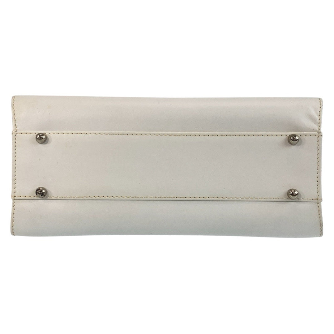 GUCCI Handbag 00020460301 leather White SilverMetal Handbag Women Used Authentic