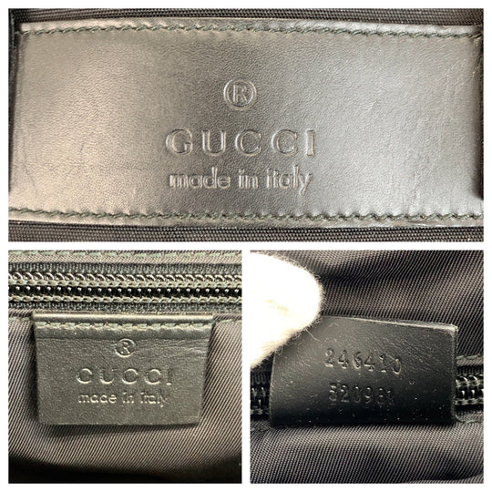GUCCI Business bag 246410 Nylon, Leather black Business bag briefcase Sherry line mens Used Authentic