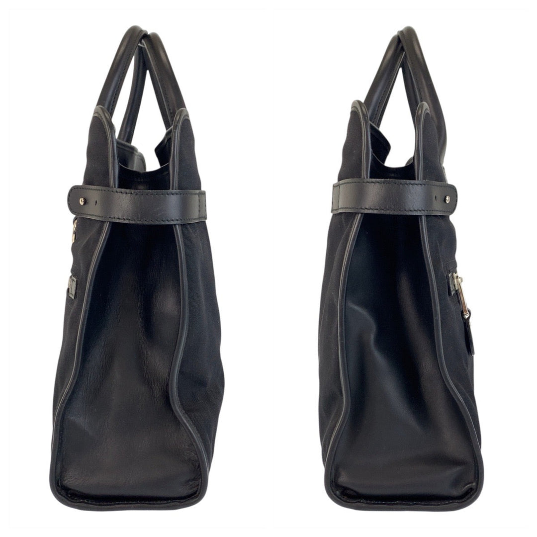 GUCCI Business bag 246410 Nylon, Leather black Business bag briefcase Sherry line mens Used Authentic