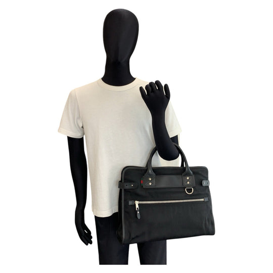 GUCCI Business bag 246410 Nylon, Leather black Business bag briefcase Sherry line mens Used Authentic