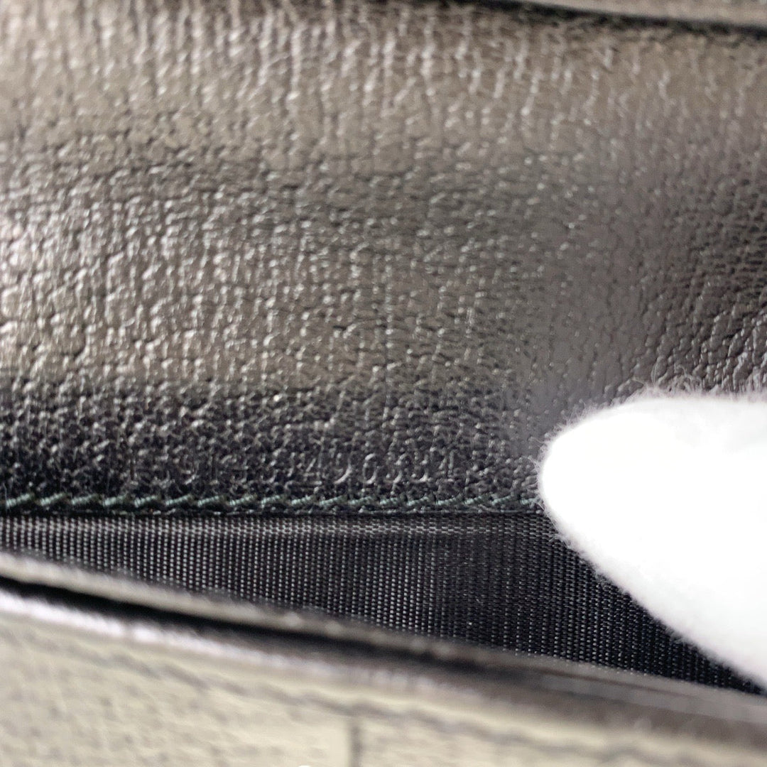 GUCCI Long Wallet Purse 459133 leather Black GoldMetal GG Marmont