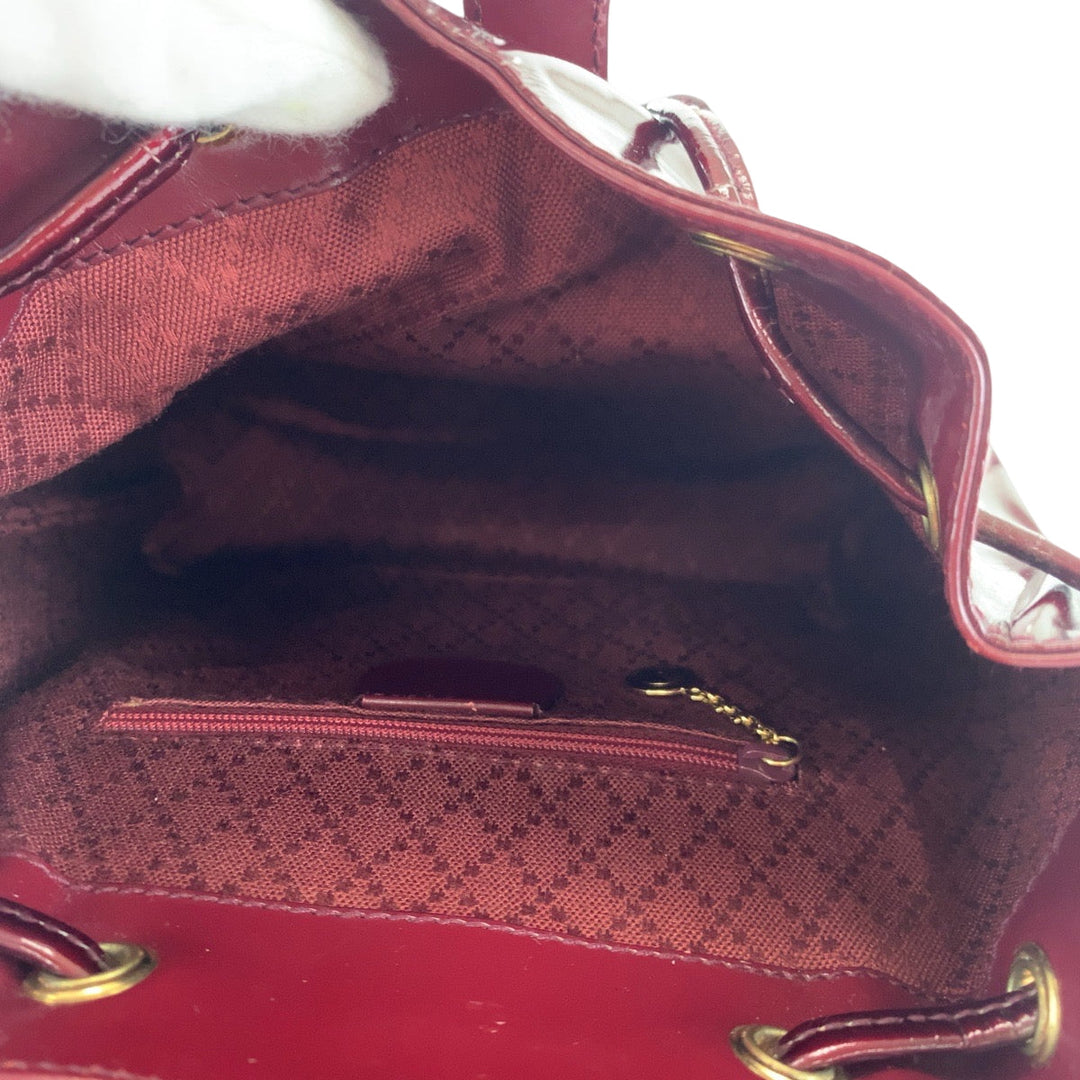GUCCI Backpack 003 1998 0030 Patent leather wine red brown Backpack Backpack Bamboo Women Used Authentic