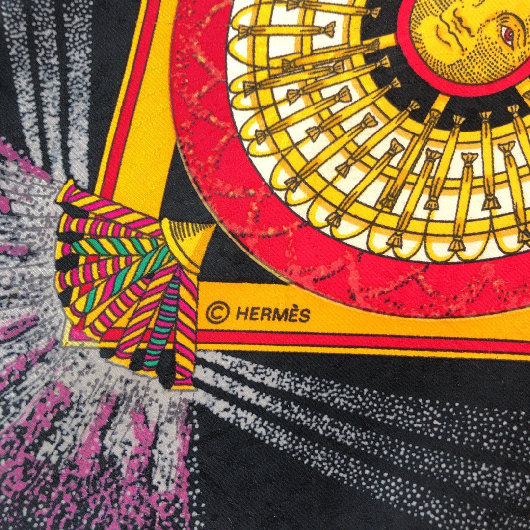 HERMES scarf silk multicolor Scarf Large Scarf Carre90 150th Anniversary FEUX D' ARTIFICE mens Used Authentic